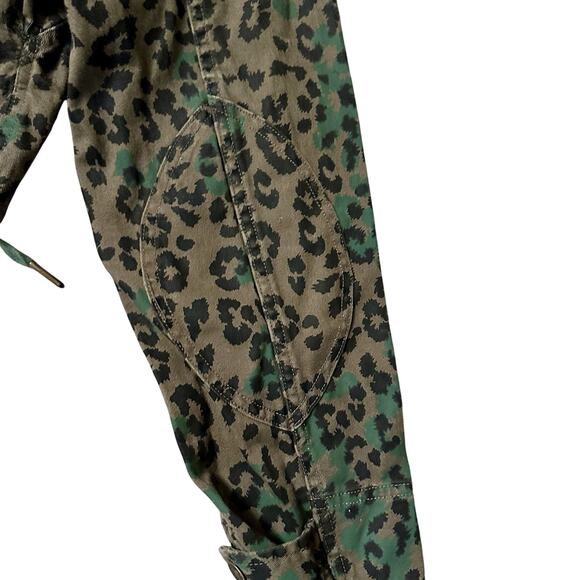 NWT Pam & Gela Leopard Print Cropped Utility Jacket Army Green Size S EdgyChic - Picture 8 of 12